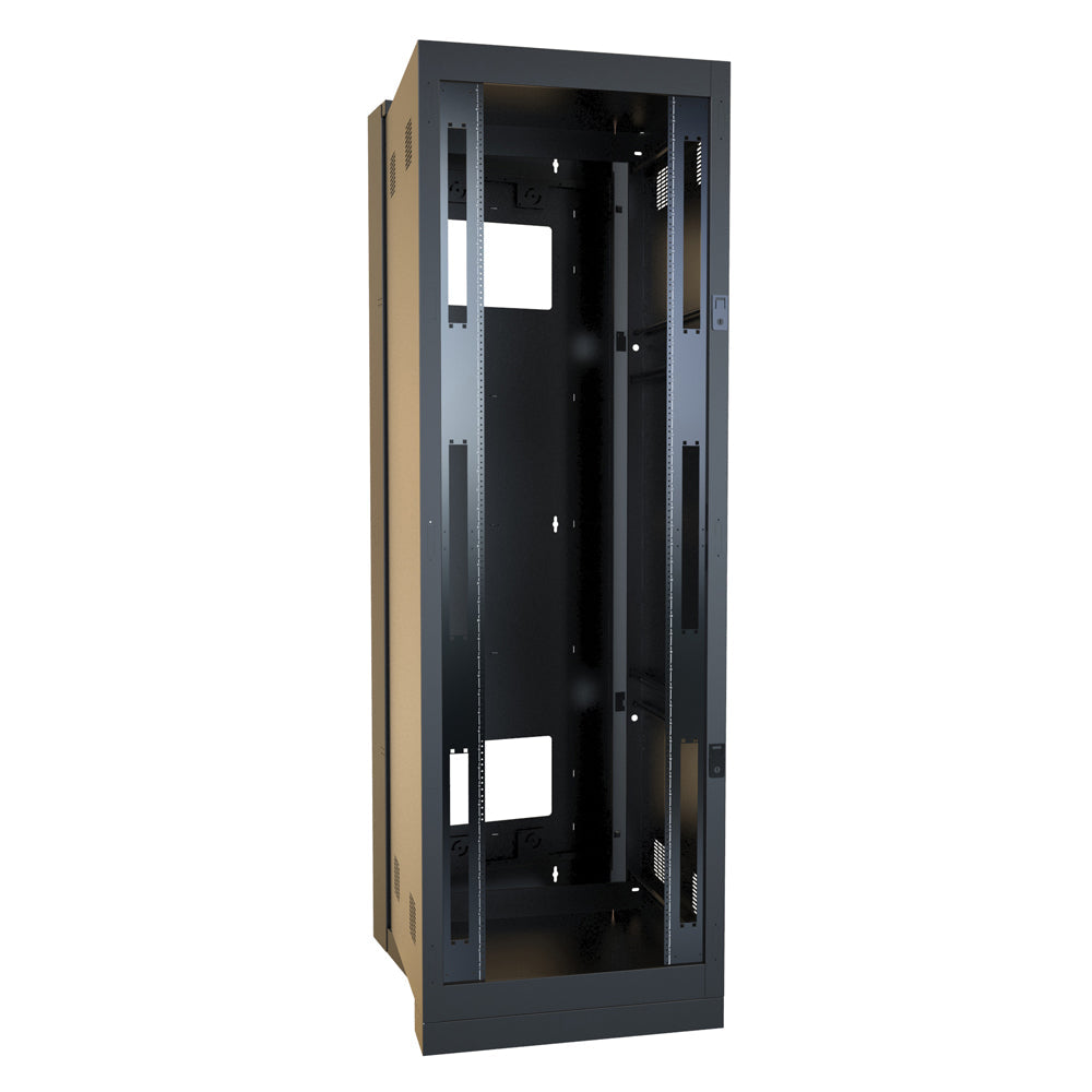 Hammond HWF Series Swing Out Floor Mount Cabinet 48U 30W 35D Black