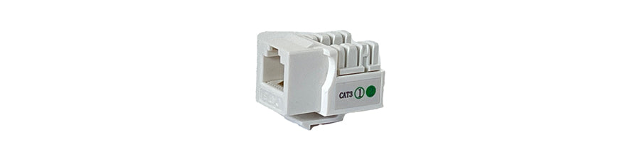 Keystone Jack Cat3 RJ-12 Voice Grade White