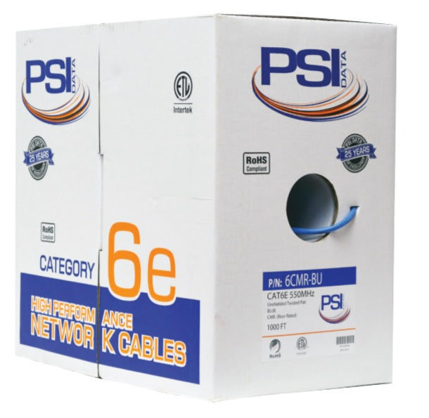 Cat6, FT4/CMR, Riser, 550MHz, 1000ft, Black