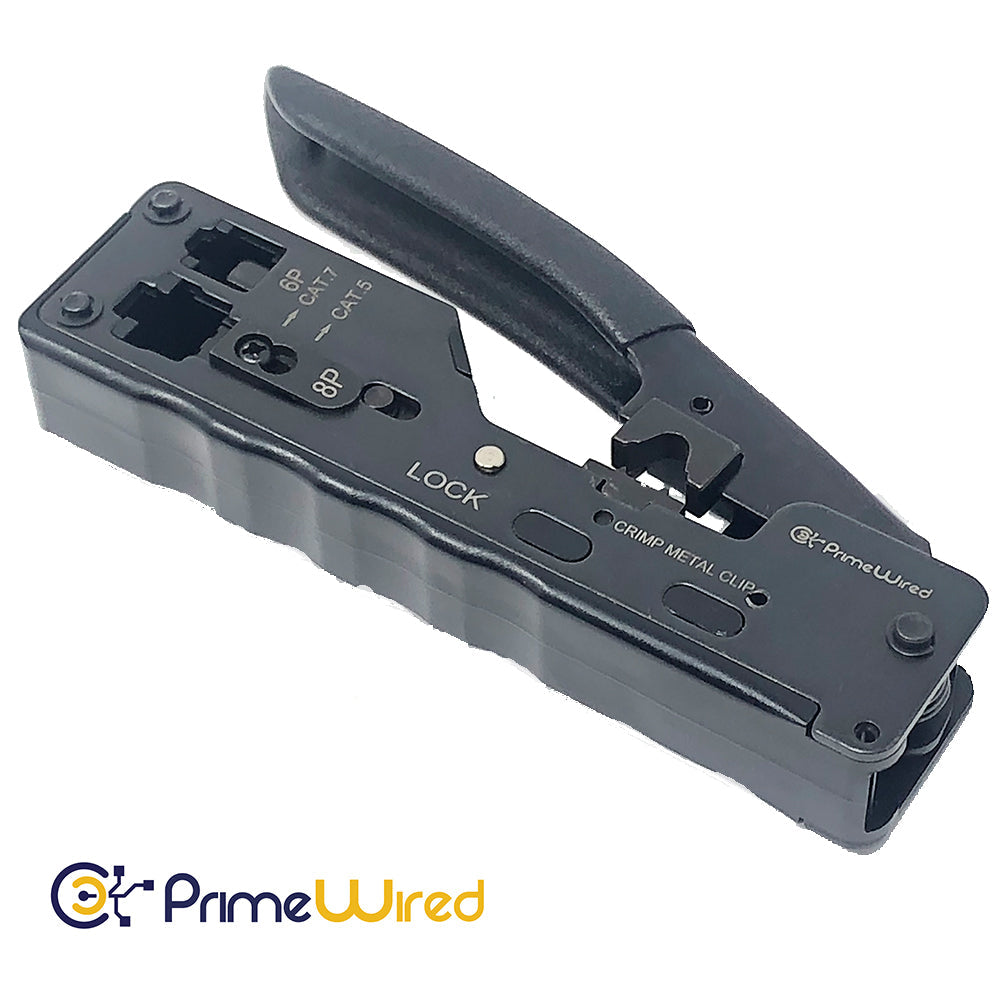 PrimeWired Pass Through Crimp Tool For RJ45 w/Case