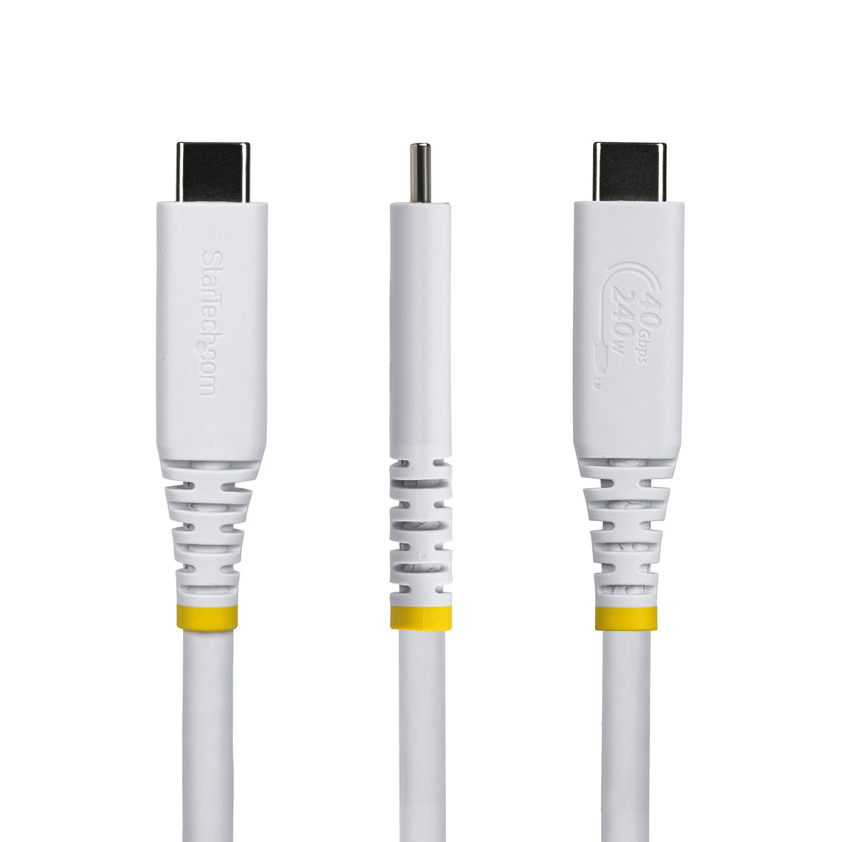 StarTech.com 1.5ft (45cm) USB4 Cable, 40Gbps, USB-IF Certified USB-C Cable, 240W PD, 8K 60Hz/4K 240Hz DP2.1 DP40, TPE Jacket, Thunderbolt 4 Compatible - White USB-C Cord