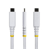 StarTech.com 1.5ft (45cm) USB4 Cable, 40Gbps, USB-IF Certified USB-C Cable, 240W PD, 8K 60Hz/4K 240Hz DP2.1 DP40, TPE Jacket, Thunderbolt 4 Compatible - White USB-C Cord