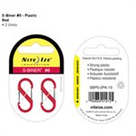 NITE IZE S-BINER PLASTIC SIZE #0 - 2 PACK RED