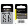 NITE IZE S-BINER SIZE .5/2 PACK - BLACK