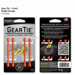 NITE IZE GEAR TIE 3"-BRIGHT ORANGE 4PK