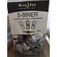 NITE IZE S-BINER GRAVITY BIN - SIZE .5/2 PACK STAINLESS- 108 UNITS