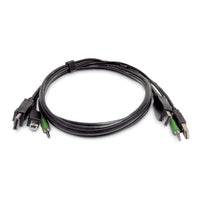 StarTech.com 10ft (3m) Dual-DisplayPort KVM Cable, USB 2.0, 3.5mm Audio, Universally Compatible Combo Cable for KVM Switches, TAA Compliant