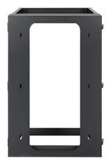 Intellinet Wall Mount Open Frame Network Rack, 15U, Rear-hinged Swing Frame, Assembled, 4-Post, 23.6 in., Black RAL 9004