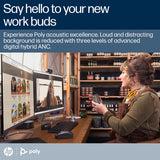 HP Poly Poly Voyager Free 60+ UC Carbon Black Earbuds +BT700 USB-C Adapter +Touchscreen Charge Case