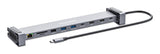 Manhattan USB-C Dock/Hub with Card Reader and MST, Ports (x7): Ethernet, HDMI (x2 4k@60Hz), USB-A (x3) and USB-C, with Power Delivery (PD) 100W- requires external USB-C charger (not included). USB powered (no external power supply required) when PD...
