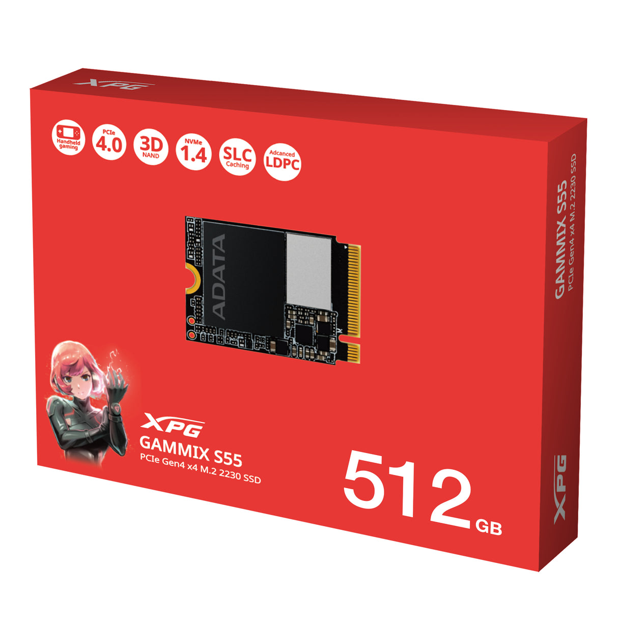 XPG SGAMMIXS55-512G-C internal solid state drive 512 GB M.2 PCI Express 4.0 NVMe 3D NAND