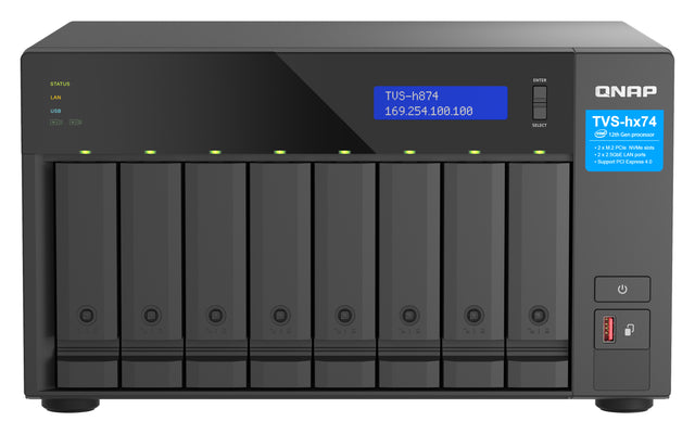QNAP TVS-h874 NAS Tower Intel® Core™ i7 32 GB DDR4 0 TB QuTS hero Black