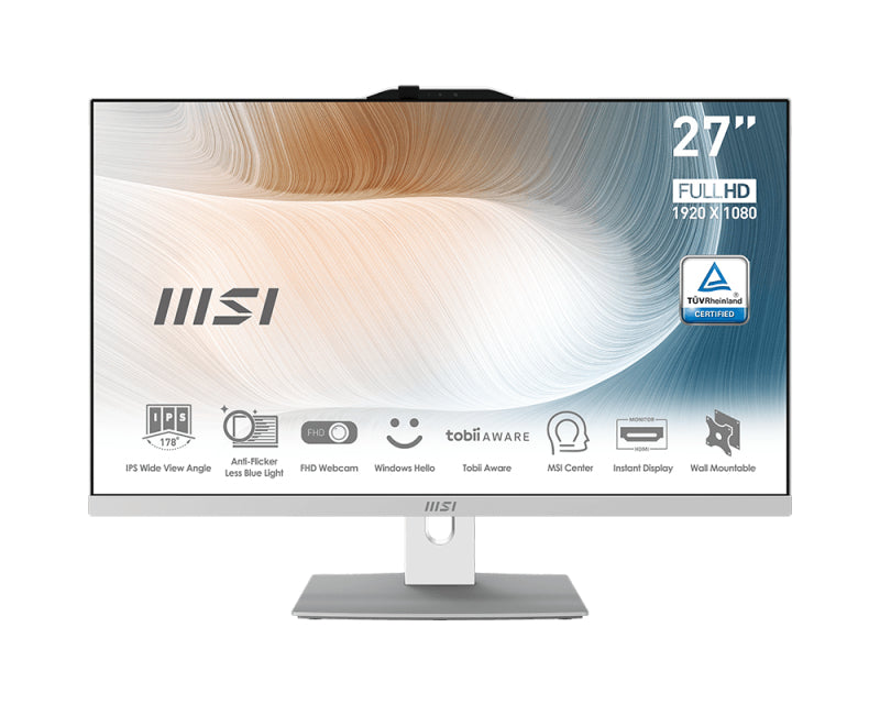 MSI MODERN AM272P 12M-028US 27 INCH I7 IRISXE Intel® Core™ i7 i7-1260P 68.6 cm (27") 1920 x 1080 pixels All-in-One PC 16 GB DDR4-SDRAM 512 GB SSD Windows 11 Home Wi-Fi 6 (802.11ax) White