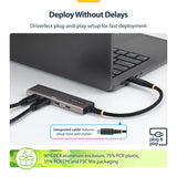 StarTech.com 4-Port USB-C Hub, 10Gbps, 100W PD Charging, 4x USB-C Ports, Overcurrent Protection, PCR Aluminum, For MacBook / Dell / ThinkPad / HP / iPad / Tablet
