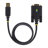 StarTech.com 3.3ft (1m) USB to Null Modem Serial Adapter Cable, Interchangeable DB9 Screws/Nuts, COM Retention, USB-A to RS232, FTDI, Level-4 ESD Protection, Windows/macOS/ChromeOS/Linux - Rugged TPE Construction