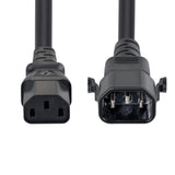 StarTech.com 6ft (1.8m) Heavy Duty Power Extension Cord, Locking C14 to C13, PDU Power Cord, 15A 250V, 14AWG, AC Power Cable Extension, TAA Compliant, UL Listed