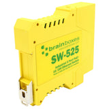 Brainboxes SW-525 network switch Unmanaged Fast Ethernet (10/100) Power over Ethernet (PoE) DIN rail Yellow