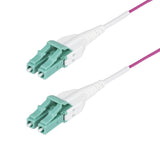 StarTech.com 15m (50ft) LC to LC (UPC) OM4 Multimode Fiber Optic Cable, Erika Violet, 50/125µm, 40G/100G, LOMMF/VCSEL, Uniboot Fiber Jumper Cord, OFNR Riser Rated
