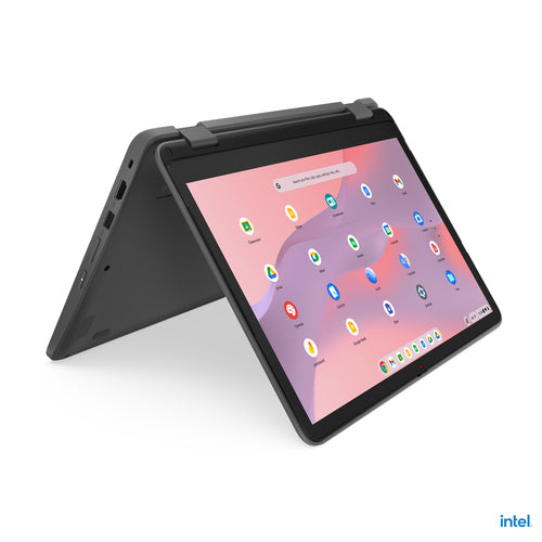 Lenovo 500e Yoga Chromebook Gen 4 Intel® N N100 31 cm (12.2") Touchscreen WUXGA 4 GB LPDDR5-SDRAM 32 GB eMMC Wi-Fi 6E (802.11ax) ChromeOS Grey QWERTY US English