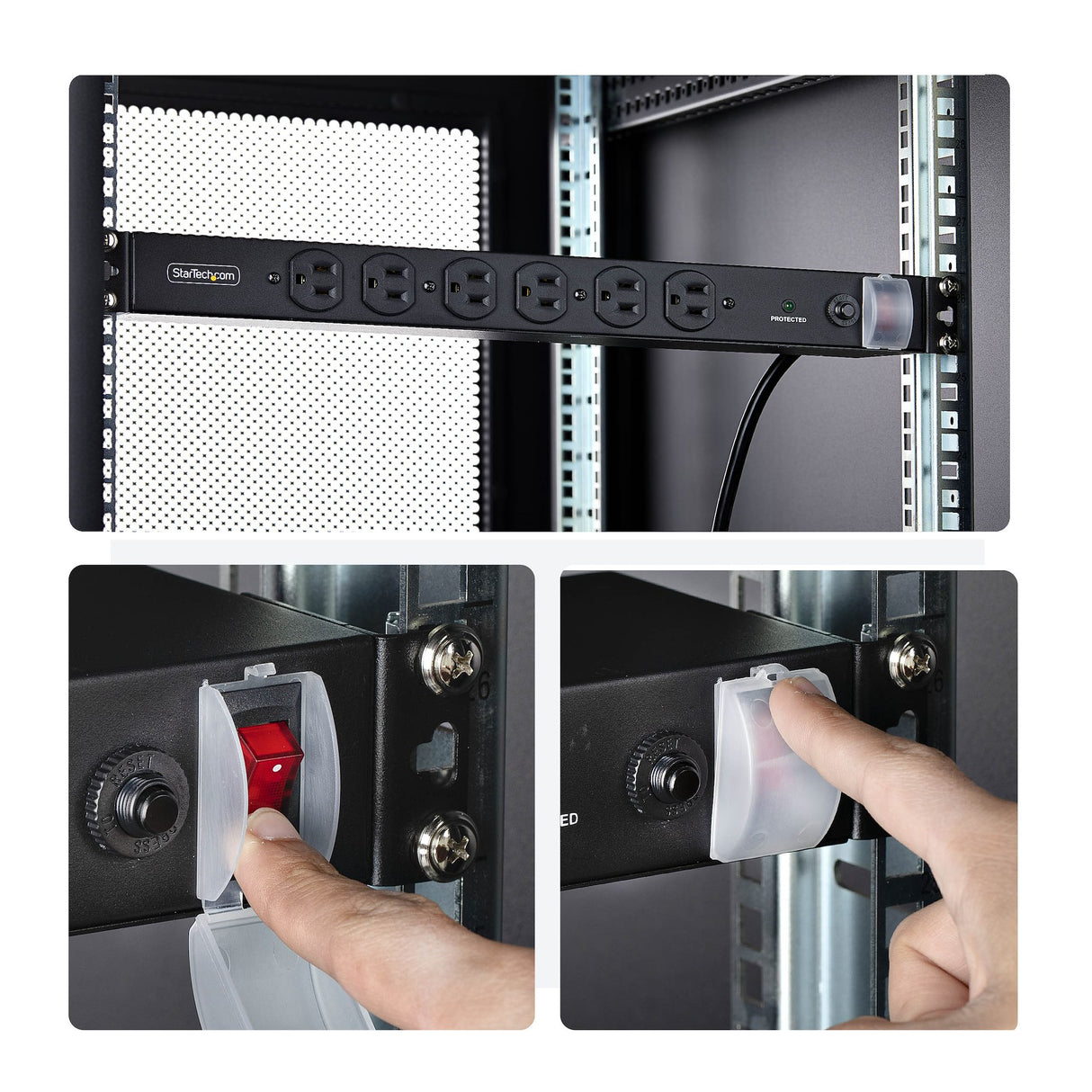 StarTech.com 14-Outlet Rackmount PDU, 1U Server Power Strip with 6x Front and 8x Rear Ports, Mounted Power Distribution Unit for 19-Inch Racks and Cabinets