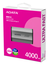 ADATA SD810 4 TB USB Type-C USB 3.2 Gen 2x2 Silver