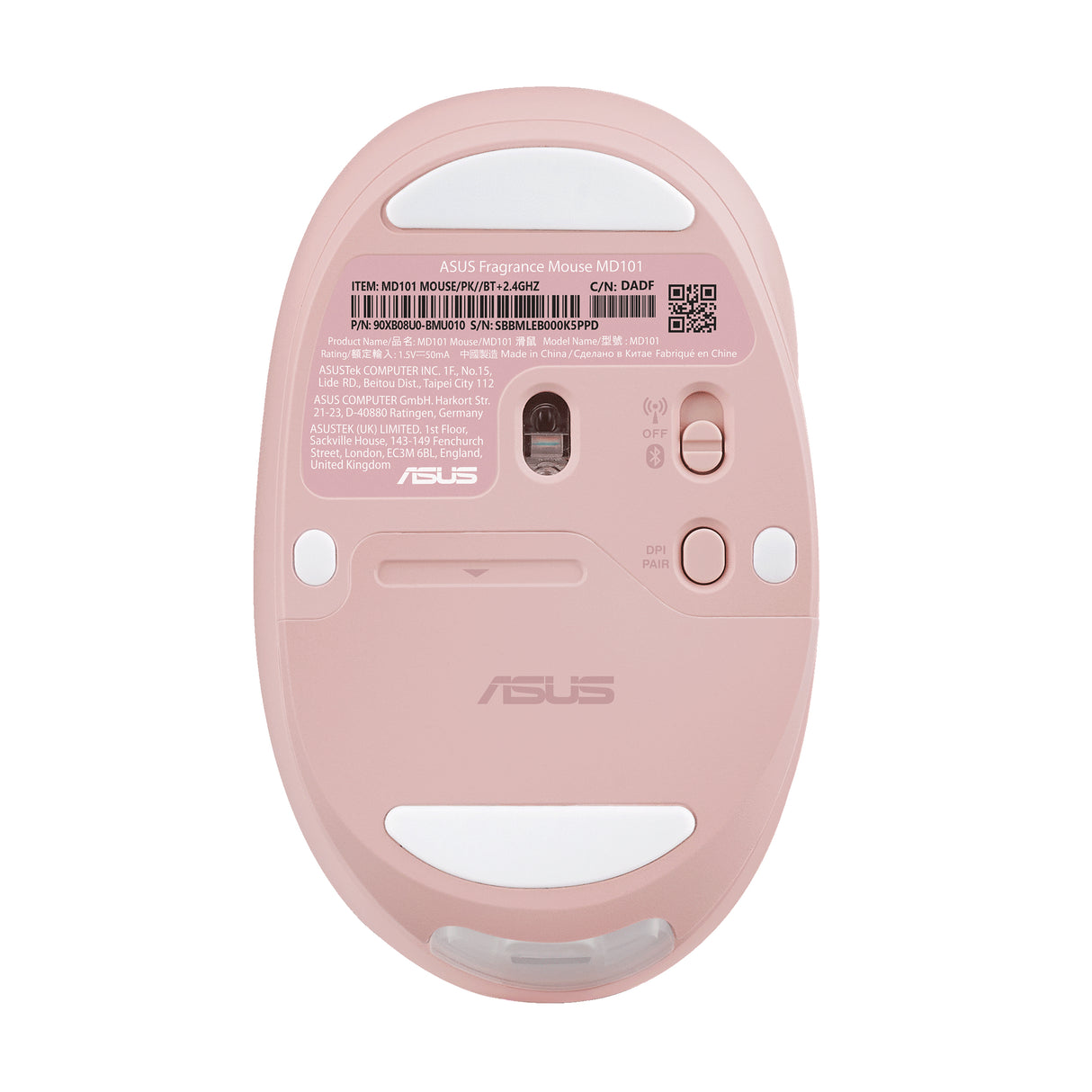 ASUS Fragrance MD101 mouse Home Ambidextrous RF Wireless + Bluetooth Optical 2400 DPI
