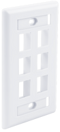 Wavenet FacePlate, Flush Style, Single Gang, 6-PORT, W/Window Labels, WHITE