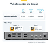 StarTech.com Triple-Monitor USB-C Docking Station, 140W Laptop Charging Dock for MacBook Pro and Windows, 4K 60Hz HDMI or DisplayPort, TAA