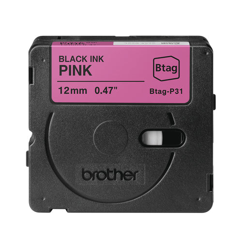 Brother BTAG-P31 label-making tape Black on pink