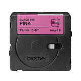 Brother BTAG-P31 label-making tape Black on pink