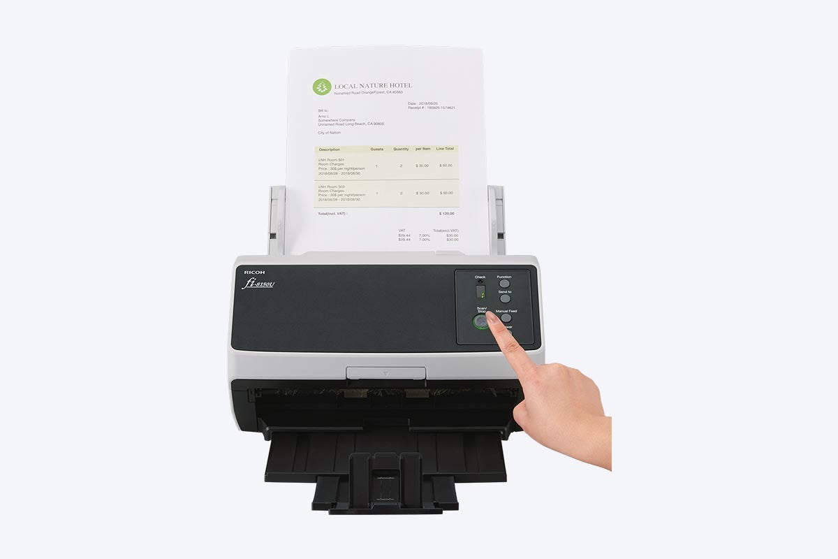Ricoh FI-8150U ADF + Manual feed scanner 600 x 600 DPI A4 Black, White