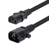 StarTech.com 10ft (3m) Heavy Duty Power Extension Cord, Locking C14 to C13, PDU Power Cord, 15A 250V, 14AWG, AC Power Cable Extension, TAA Compliant, UL Listed