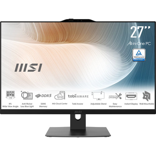 MSI Modern AM272P 1M-819US Intel Core 5 120U 68.6 cm (27") 1920 x 1080 pixels All-in-One PC 32 GB DDR5-SDRAM 1 TB SSD Windows 11 Home Wi-Fi 6E (802.11ax) Black