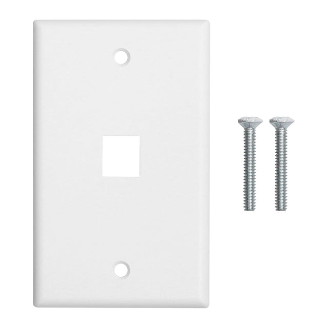 Primewired Wall Plate for Keystone - Matte White, 1 Port