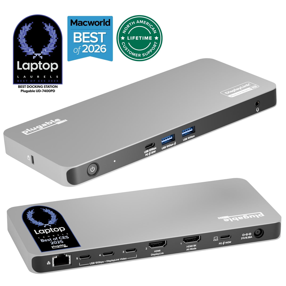 Plugable Technologies USB-C 5-Display Docking Station with HDMI 2.1 and 140W charging