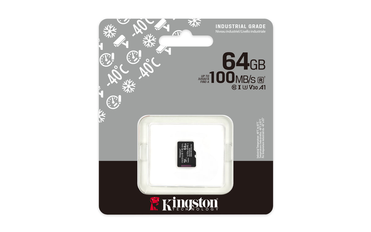 Kingston Technology 64GB microSDXC Industrial C10 A1 pSLC Card Single Pack w/o Adapter