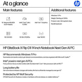 HP EliteBook X Flip G1i Next Gen AI PC Copilot+ PC Intel Core Ultra 5 238V Hybrid (2-in-1) 35.6 cm (14") Touchscreen WUXGA 32 GB LPDDR5x-SDRAM 512 GB SSD Wi-Fi 7 (802.11be) Windows 11 Pro Blue