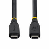 StarTech.com 1.5ft (45cm) USB4 Cable, 40Gbps, USB-IF Certified USB-C Cable, 240W PD, 8K 60Hz/4K 240Hz DP2.1 DP40, TPE Jacket, Thunderbolt 4 Compatible - Black USB-C Cord