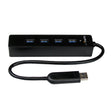 StarTech.com 4 Port Portable SuperSpeed USB 3.0 Hub with Built-in Cable - 5Gbps