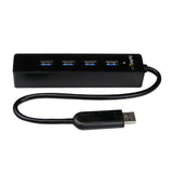 StarTech.com 4 Port Portable SuperSpeed USB 3.0 Hub with Built-in Cable - 5Gbps