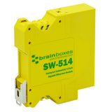 Brainboxes SW-514 network switch Unmanaged Gigabit Ethernet (10/100/1000) DIN rail Yellow