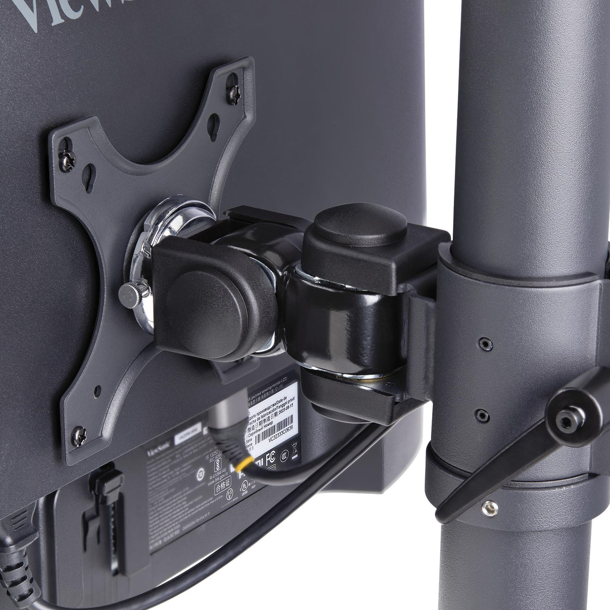 StarTech.com Desk Mount For 2x Vertically Stacked Monitors, Dual 49", Total 70lb (32kg), C-Clamp, Quick-Release VESA System, Widescreen 16:9/Ultrawide 32:9, TAA