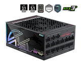 MSI MPG Ai1600TS PCIE5 power supply unit 1600 W 24-pin ATX ATX Black