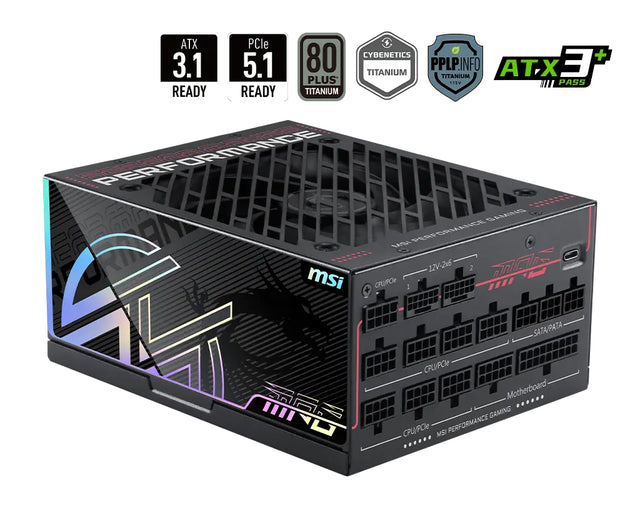 MSI MPG Ai1600TS PCIE5 power supply unit 1600 W 24-pin ATX ATX Black