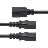 StarTech.com 6ft (1.8m) Power Cord Splitter, C14 to 2x C13 AC Power Cable, 10A 250V, 18AWG, AC Power Cord Splitter, PC Power Supply Cable, TAA Compliant, UL Listed