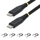StarTech.com 5-Pack 3ft (91cm) USB-C Charging Cable, 60W (3A) PD, Dual-Layer Braided Nylon/TPE Jacket, Rugged USB C Charging Cord, USB 2.0 Laptop Charger Cable