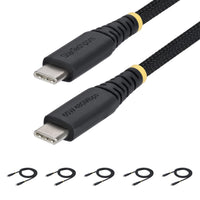 StarTech.com 5-Pack 3ft (91cm) USB-C Charging Cable, 60W (3A) PD, Dual-Layer Braided Nylon/TPE Jacket, Rugged USB C Charging Cord, USB 2.0 Laptop Charger Cable