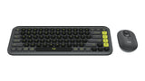 Logitech POP Icon Combo keyboard Mouse included Universal Bluetooth QWERTY English Granite, Green