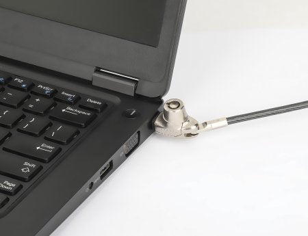 Manhattan Laptop Lock (Nano) with two keys, Compatible with Nano style locks, 1.5m cable, Anti theft, Strong steel cable - metal with clear PVC jacket, Notebook, Lifetime Warranty