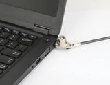 Manhattan Laptop Lock (Nano) with two keys, Compatible with Nano style locks, 1.5m cable, Anti theft, Strong steel cable - metal with clear PVC jacket, Notebook, Lifetime Warranty